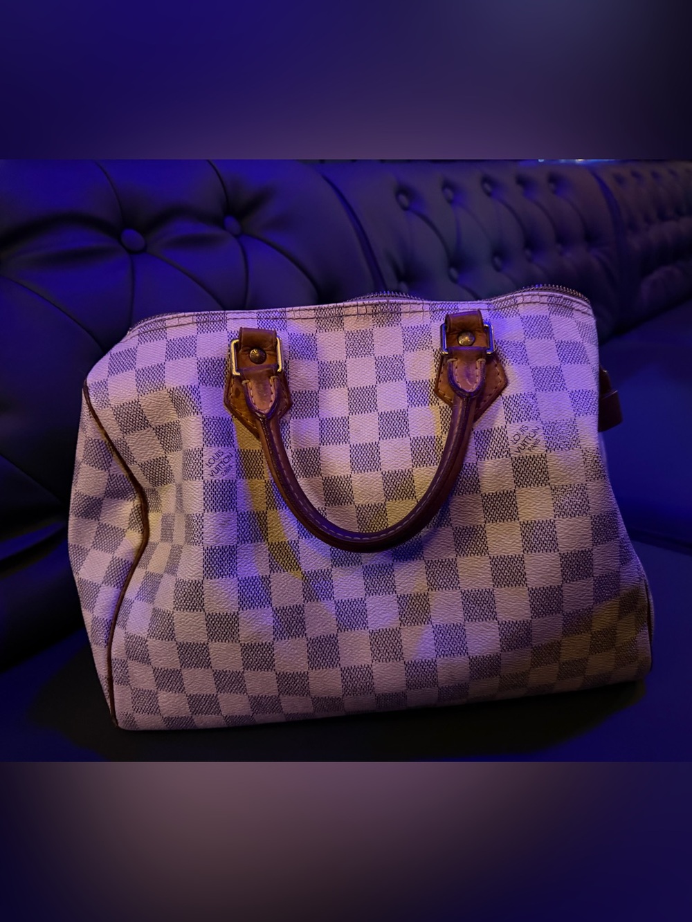 Louis Vuitton Damier Azur Mini Bag - Cream and Brown